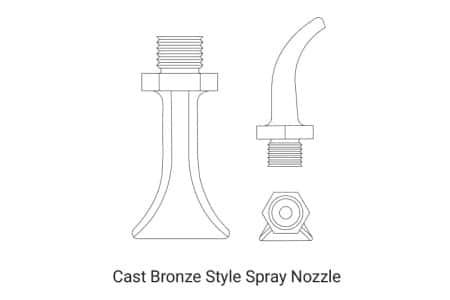 Spray Wash Systems-Cast Bronze Style Spray Nozzle